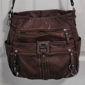 Rosetti Brown Purse Women's Hobo Crossbody Shoulder Bag